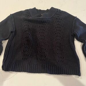 Free People Classic Cable Knit Women's Sweater - Black
